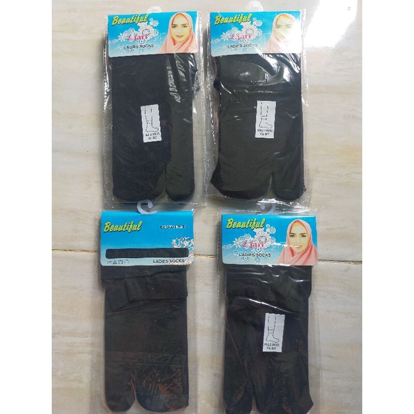 Kaos kaki jempol Muslimah PROMO telapak hitam atas coklat dan coklat polos dewasa bahan polyster dan Nylon-Leadis Black import
