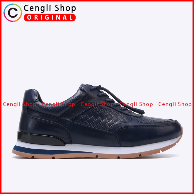 SEPATU SNEAKER EVERBEST PRIA ORIGINAL CASUAL KETS KULIT BIRU NAVY EMA1