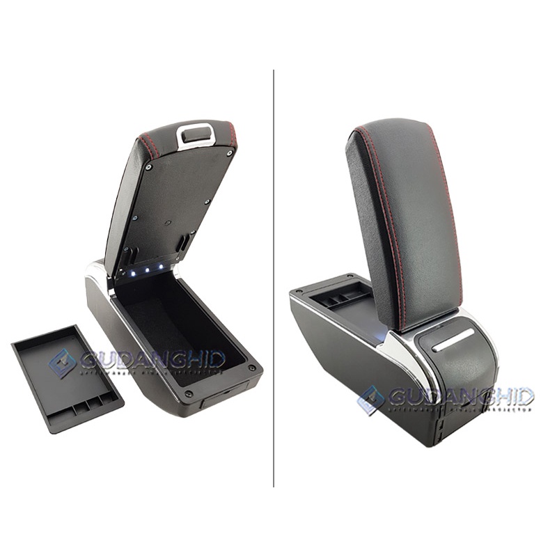 Armrest Mobil Suzuki Swift SX4 2005-Up 7 USB Port Charger + LED Kulit