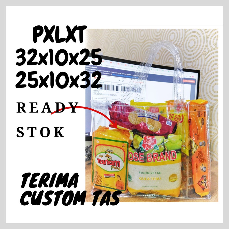 Jual 32X10X25 Goodie bag transparan sauvernir goodiebag transparan