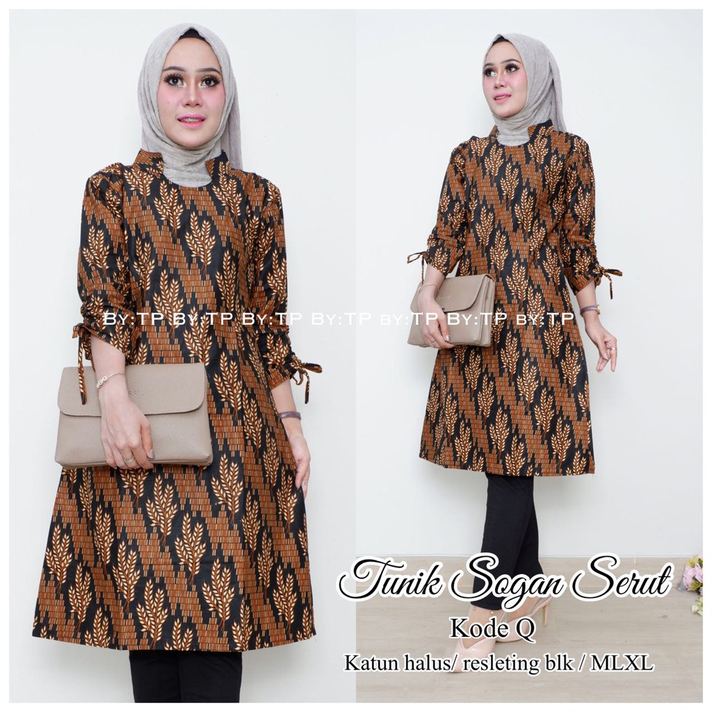 Tunik Sogan Serut Kode Q[batik tunik [tunik batik