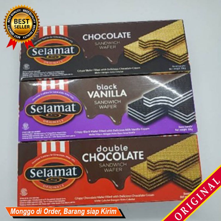 

Jajanan camilan keluarga Sajian bekal menyenangkan Selamat Originals Sandwich Wafer 198gr