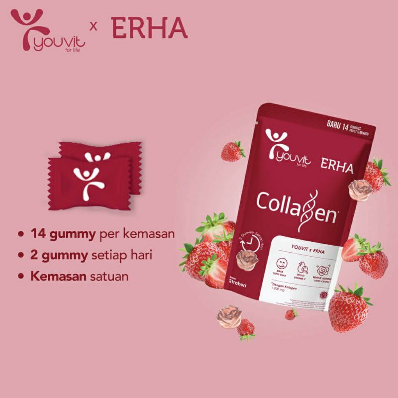 YOUVIT x ERHA COLLAGEN 1000mg - Anti Aging Gummies - 14 Gummies