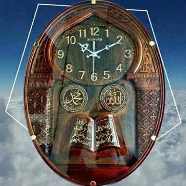 JAM DINDING KALIGRAFI BESAR MODEL OVAL MODEL BARU