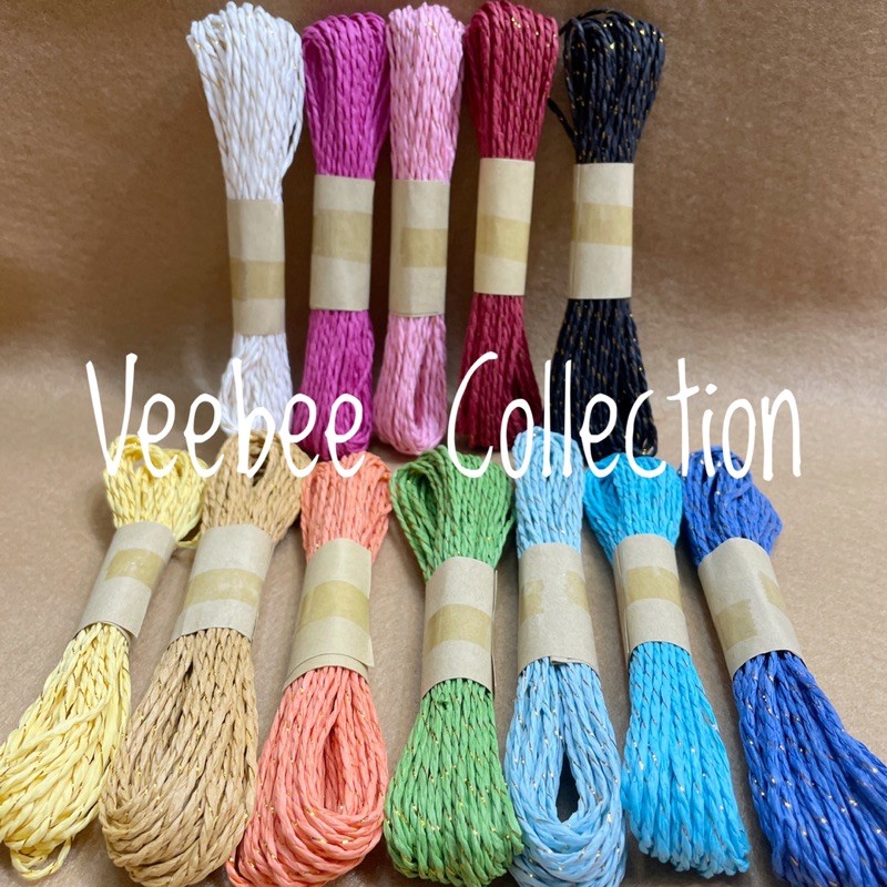 

Tali Hias Kertas emas/ tali hampers sovenir undangan/ tali warna