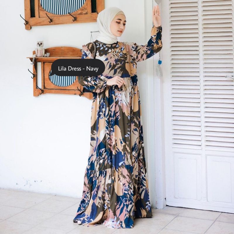 Lila Dress, Gamis Rayon, Gamis Rayon Uniqlo, Gamis Busui Friendly