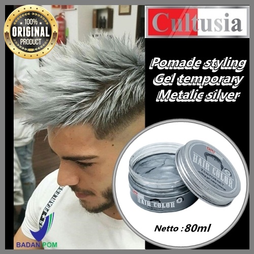 Pomade warna silver styling cultusia temporary gel pewarna rambut sementara murah BPOM