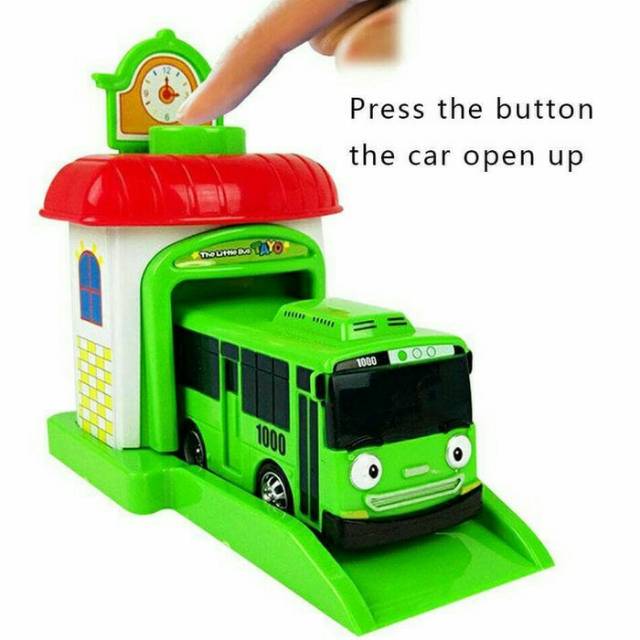 Mainan Bus Tayo Garasi Push &amp; Go Launcher - Garage Bis Anak Edukatif