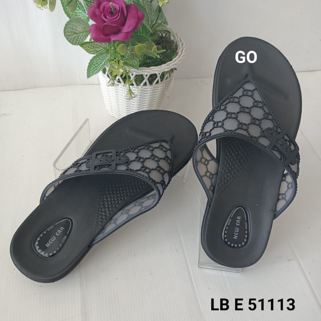 gof NEW ERA LB.E 51113 Sandal Japit Perempuan Sendal Karet Wanita Casual