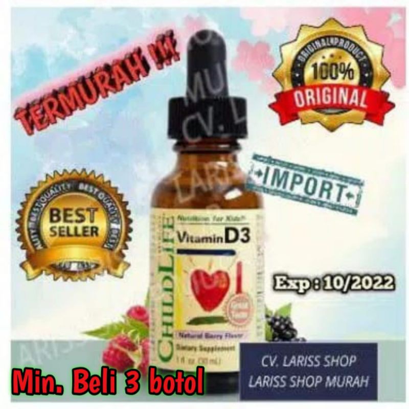 Childlife Vitamin D3 Drop Berry Flavour-Child Life Organic Vitamin D3 Berry Flaoura -IMPORT 100%