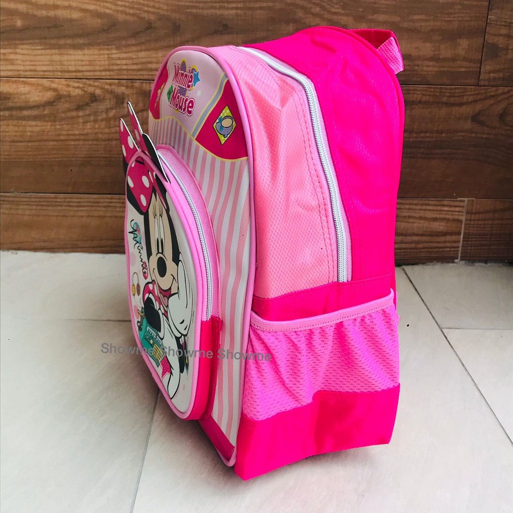 SHOWME TAS RANSEL ANAK SEKOLAH MINNI PAUD - PLAY GROUP - TK PEREMPUAN KARAKTER MINI MOUSE CUTE PINK BAHAN PREMIUM