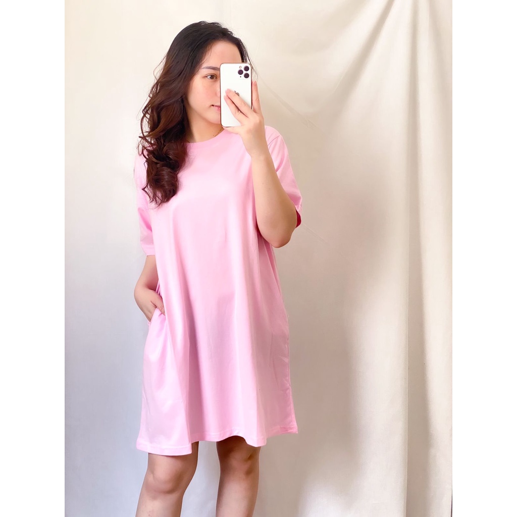 Midi Dress Jumbo Oversize Shirt Dress Polos Dress Bigsize Dress Pocket