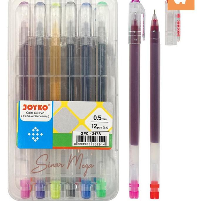 

Flash Sale!! KODE-234 Joyko Color Gel Pen GPC-247S Set (Isi 12) Color 0.5mm / Pulpen Gel Warna Murah