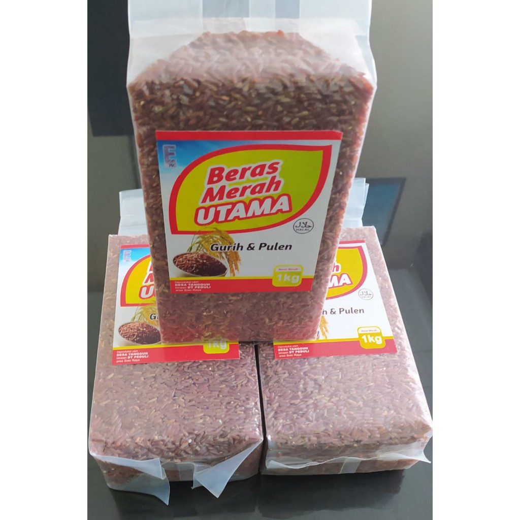 

Beras merah diet Utama 1 kg pulen premium