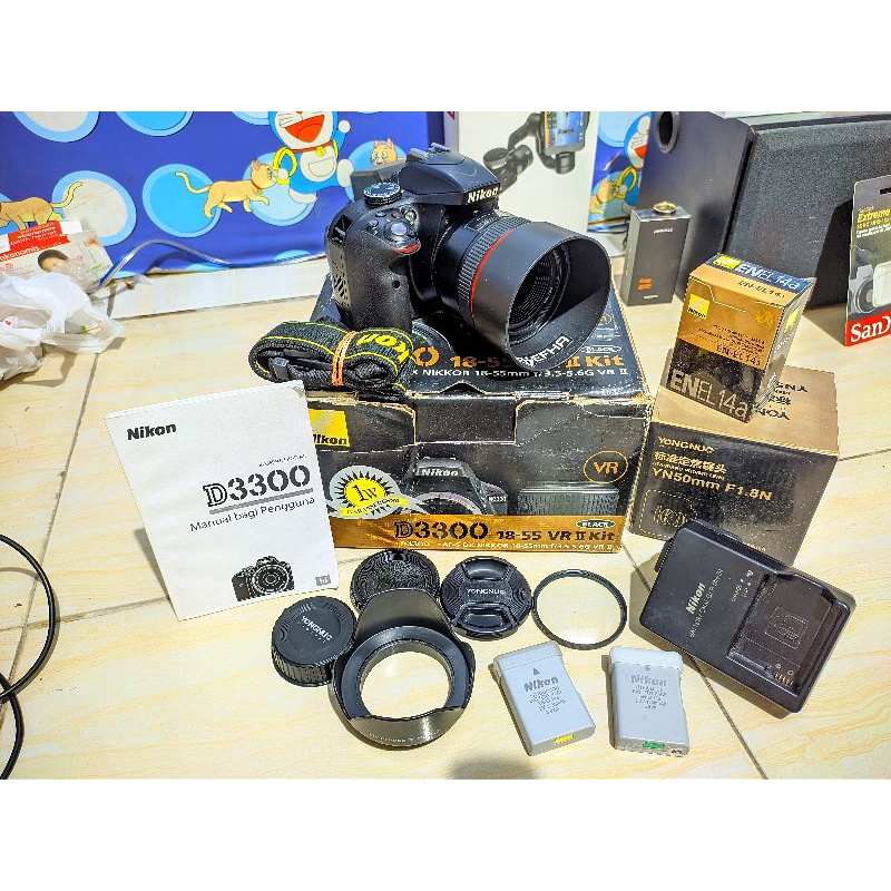 KAMERA DSLR NIKON D3300 + LENSA FIX 50MM F1.8 NORMAL