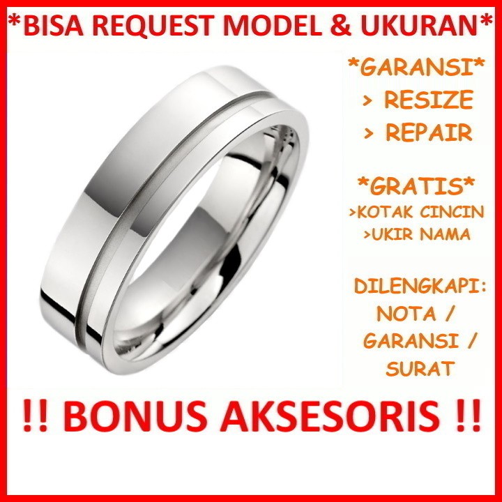 Gratis Tulis Ukir Nama Bisa Pesan Model Garansi Silver Asli Cincin Kawin Perak Nikah Tunangan Id421