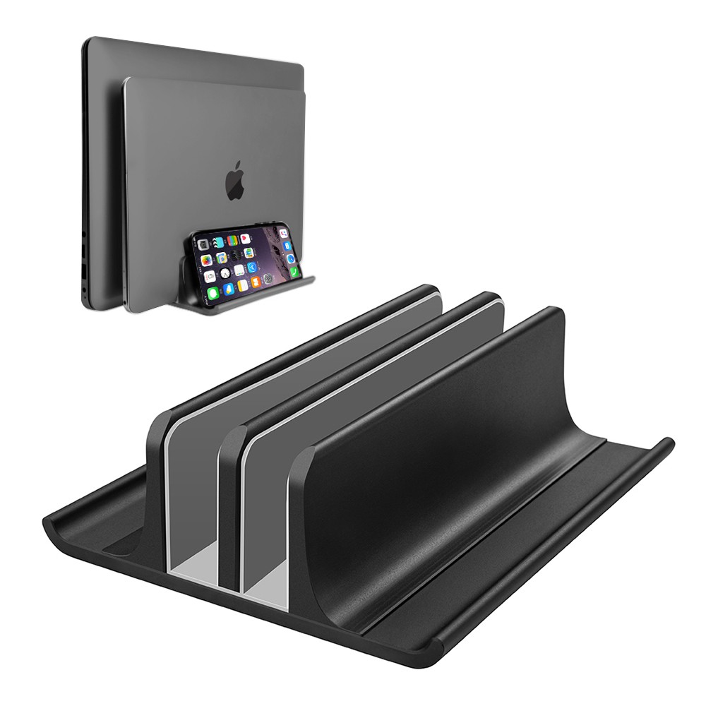 Triple W 4in1 Metal Vertical Laptop Stand Bracket Holder Dudukan Tablet Tab Hp Ipad Android Baja Steel