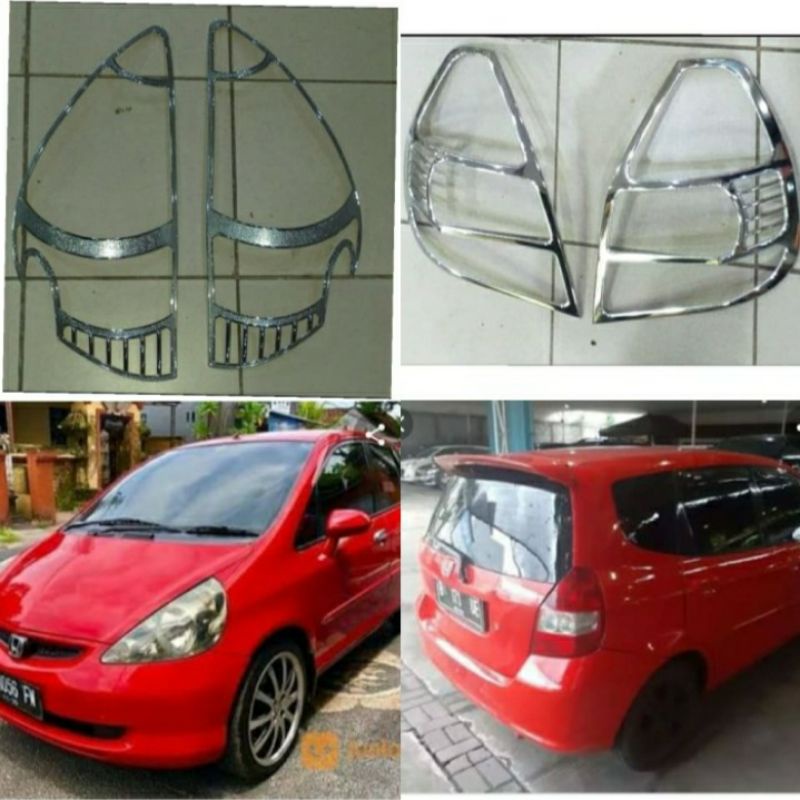 Paket Garnish Lampu Depan Belakang Chrome Jazz Lama 2005-2007