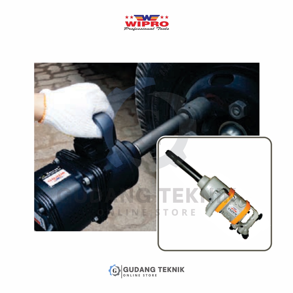 Air Impact Wrench 1&quot; TWIN HAMMER Truck Heavy Duty WIPRO AS-925 / Alat Buka Pasang Baut Impact Wrench ANGIN 1 Inch Truk WIPRO AS925 - Alat Buka Baut Truck Angin WIPRO AS 925