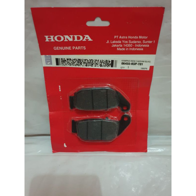 kampas rem dispad belakang honda megapro, cbr150 KSP