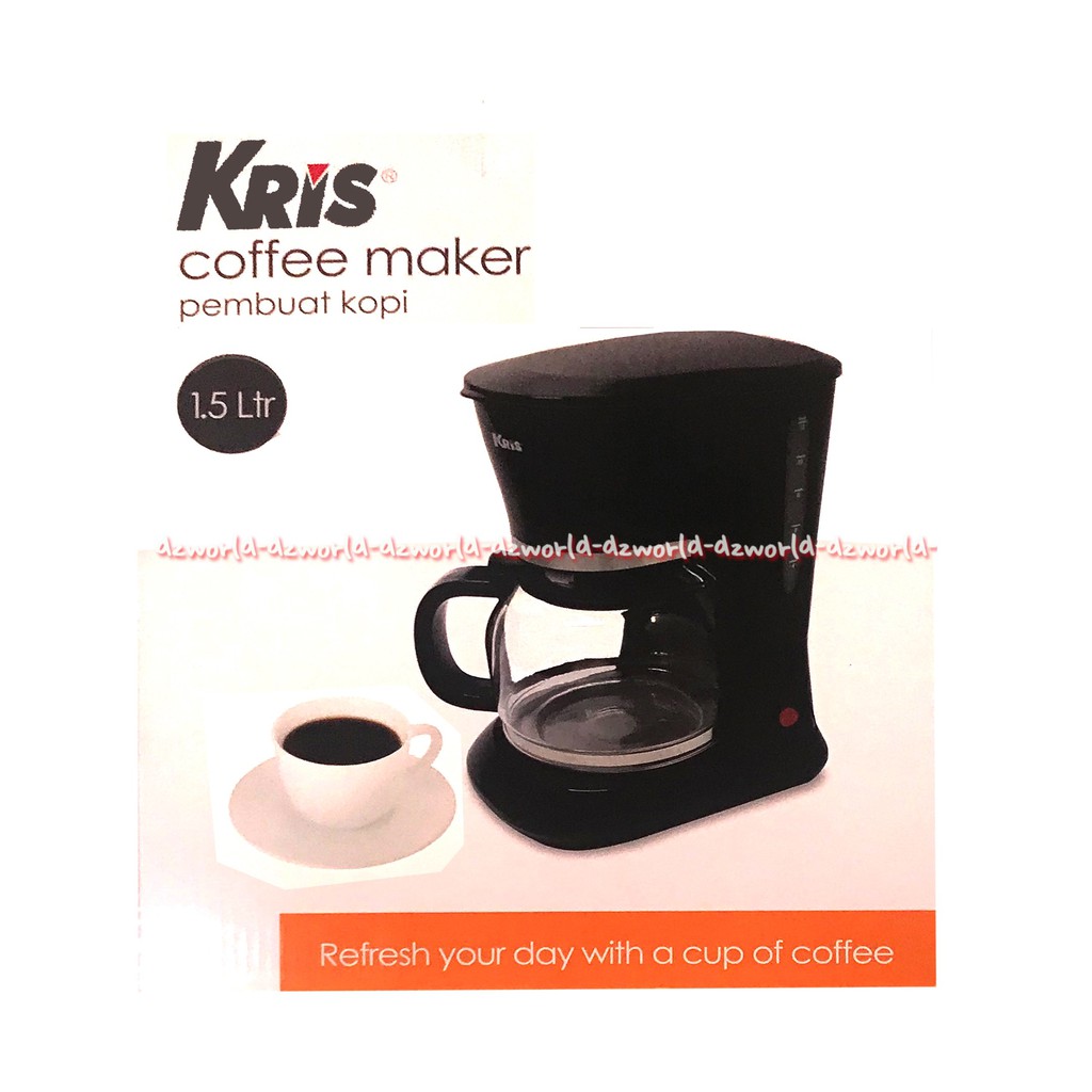 Kris Coffee Maker 1.5L Auto Off Mesin Alat Pembuat Kopi Design Minimalis Krisbow Krischef Coffee Machine Black Warna Hitam 1.5 Liter