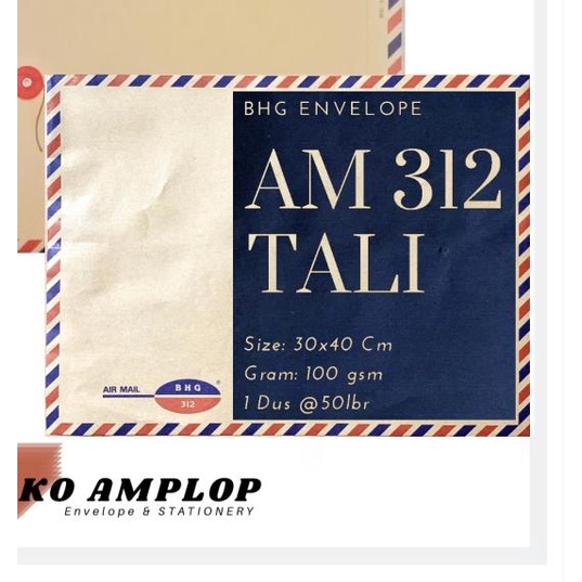 

♘ Amplop Coklat AIRMAIL KANCING TALI 312 BHG ☊