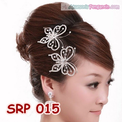 [READY STOK] SIRKAM RAMBUT PESTA KUPU SILVER HIASAN PENGANTIN WEDDING SRP015