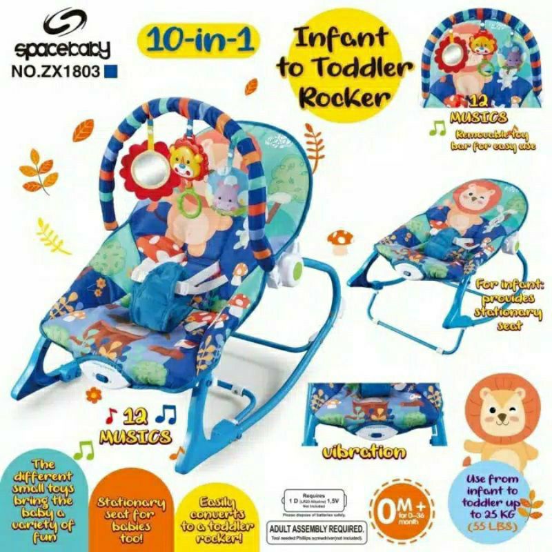 SIYA✨FREE BUBBLEWRAP Bouncer SpaceBaby Exotic 10 in 1 ZX 1803 SB 1803 New SB 8610 Rocker Mastela Prime 10in1 Kursi santai bayi dudukan bayi SB1803