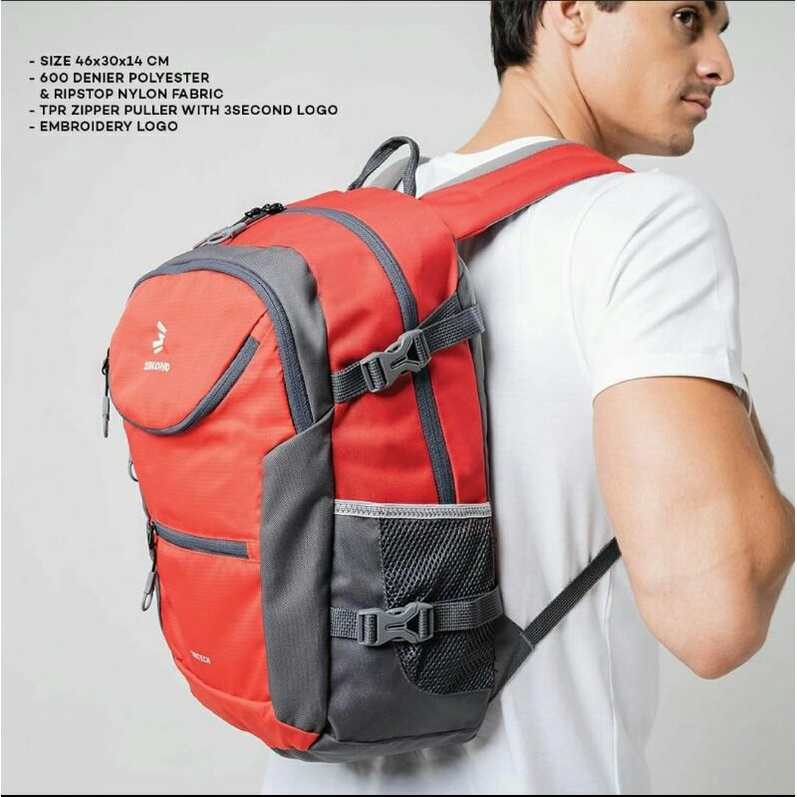 Tas ransel 3second original murah free rain cover