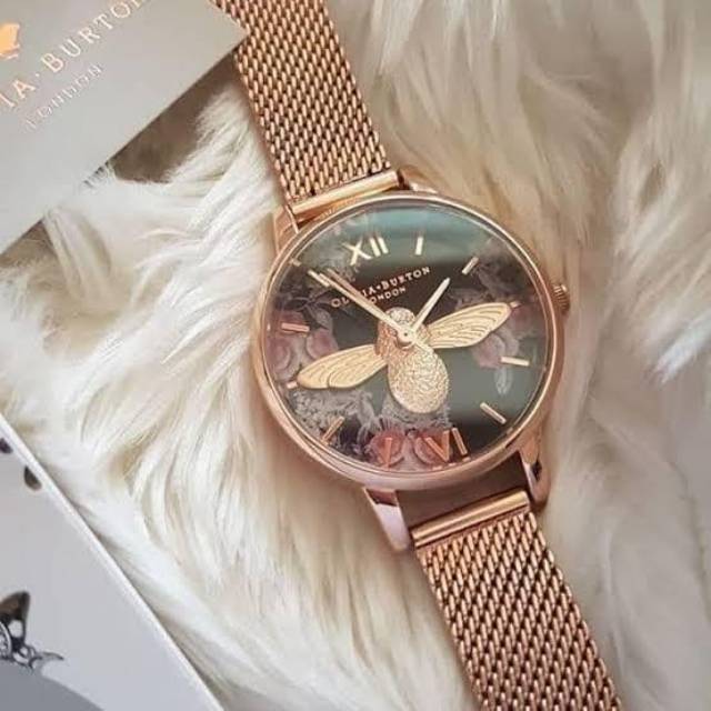 Jam Tangan Olivia Burton 3D Bee Mesh