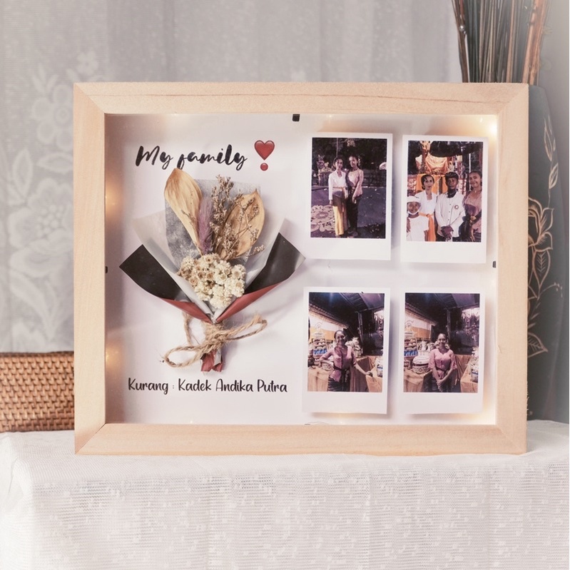 Bingkai foto Bingkai 3d | pajangan dinding Gift Bucket Frame 3D uk. 20x25 untuk birthday gift, dll