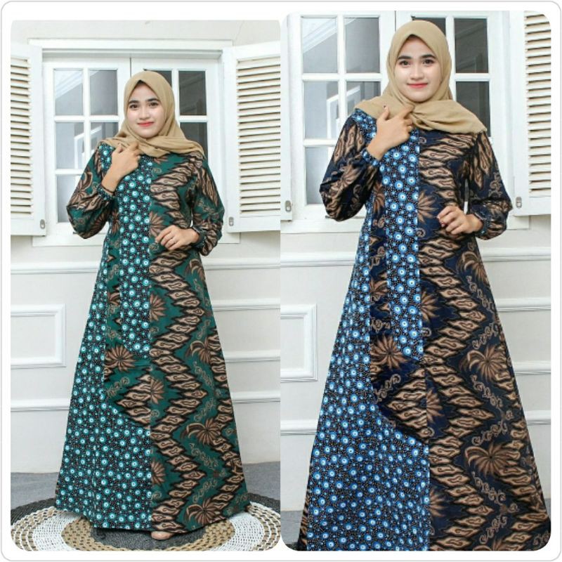 baju gamis batik sragenan busui jumbo masa kini