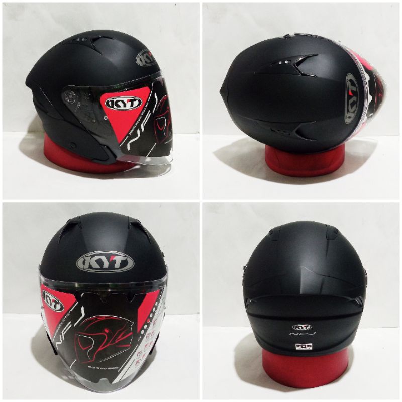Helm Kyt Nfj  plain matt black / NFJ hitam doff