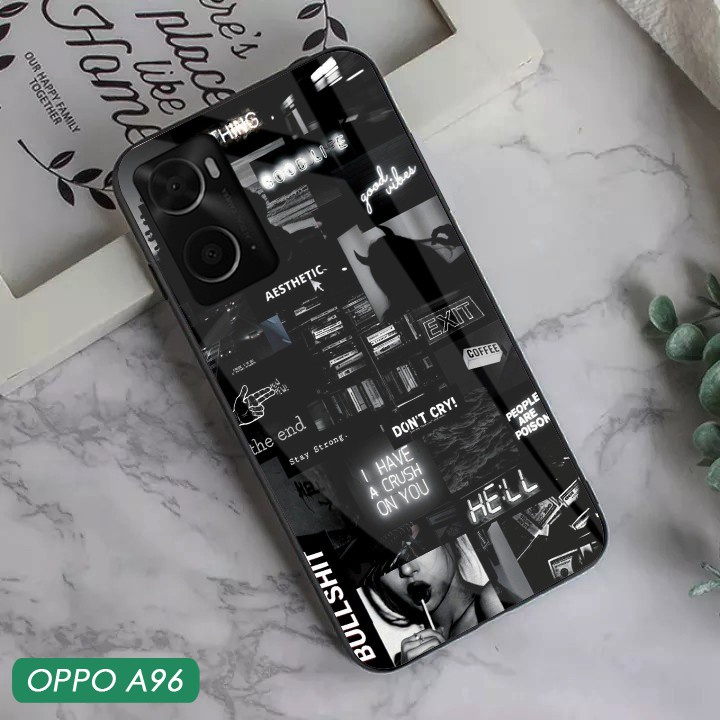Softcase Glass Oppo A96 [G102] - Softcase Mirror - Softcase Kaca Oppo A96 - Softcase Glass - Softcas