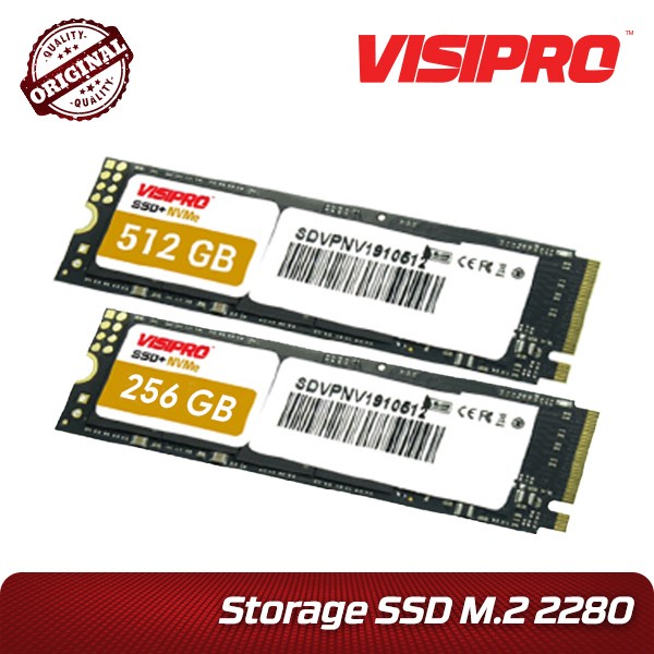 SSD+ NVMe Internal PCIe 256GB/512GB Visipro - 256GB