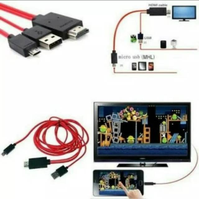 Kabel handphone ke tv HDMI MHL micro usb ke HDMI / HDTV murah meriah mantap