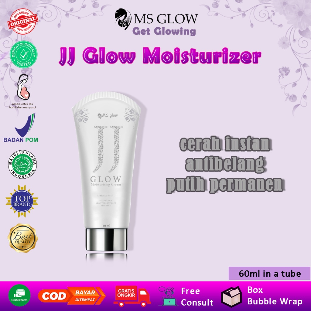 JJ Glow Cream krim spf sunblock face wajah and body badan lotion moisturizer serum ms glow original 