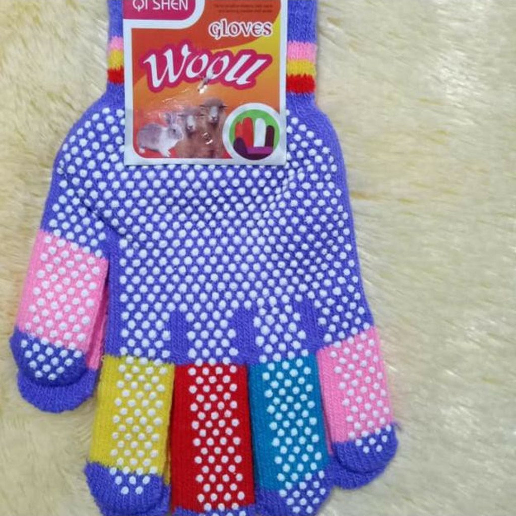 Sarung Tangan Motor Magic Gloves Wooll Bintik Warna