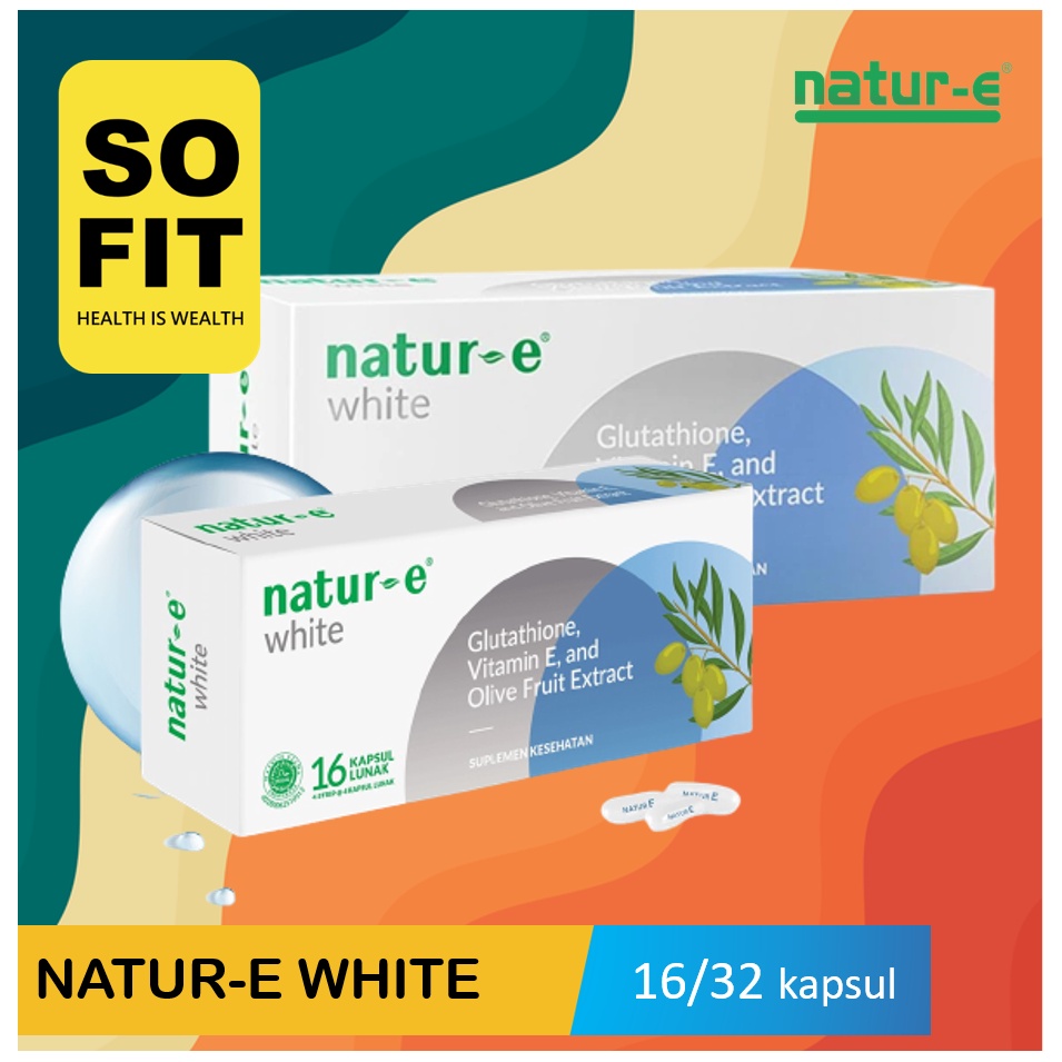 Natur-E WHITE Brightening isi 16 - 32 Kapsul / NATUR E Soft Capsule / Vitamin E