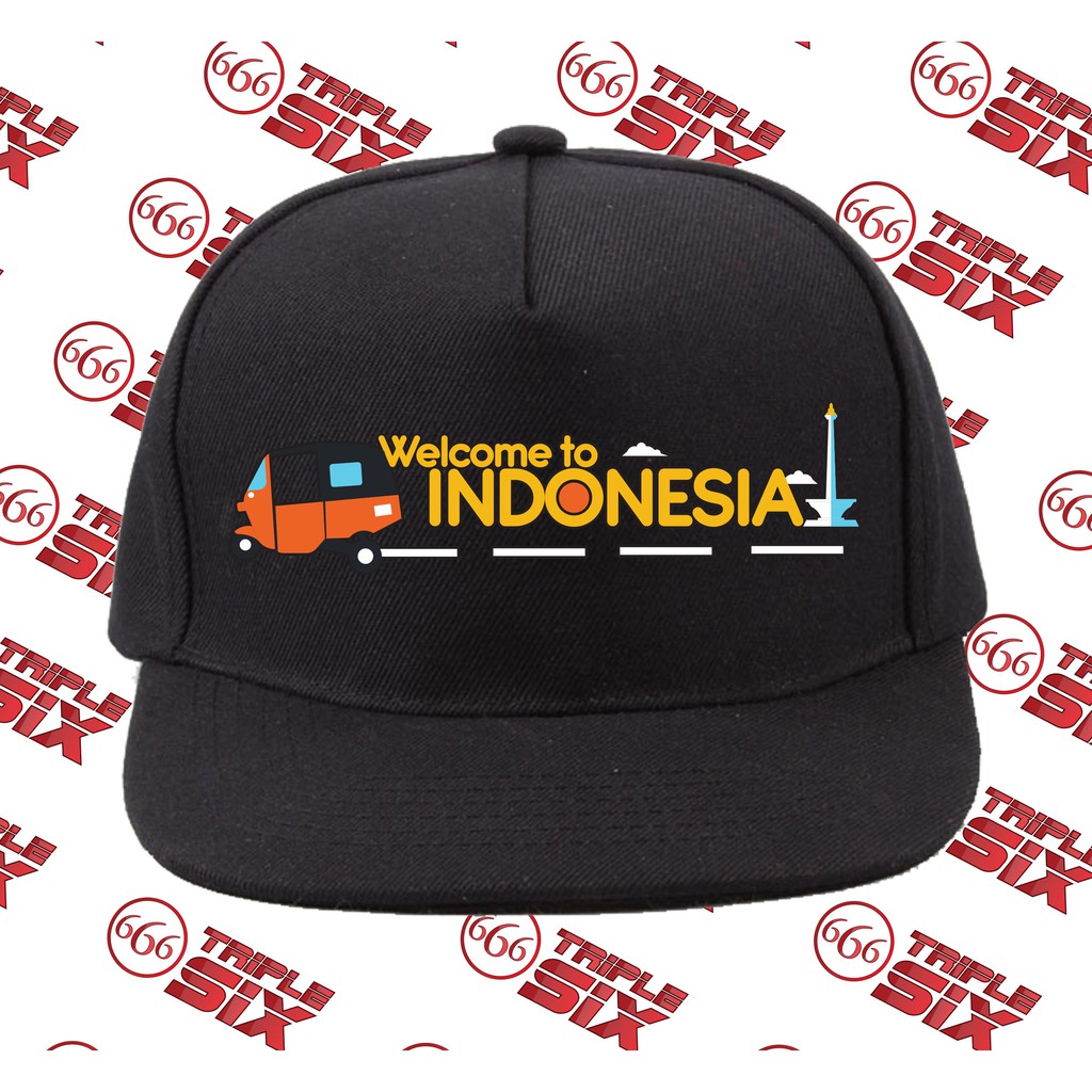 Topi Snapback Cotton Premium Welcome To Indonesia Bajaj