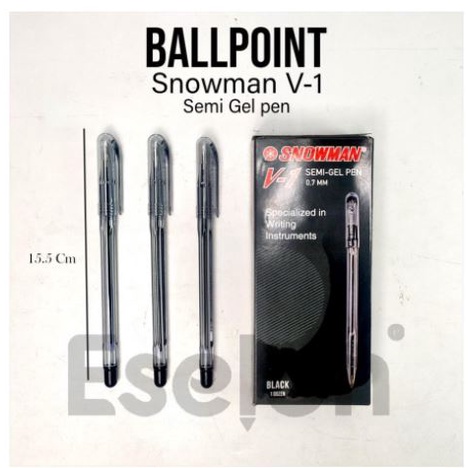 

Pulpen Gel Snowman 0.7mm - Snowman V1 Semi Gel Pen 0.7 mm - SnowmanV1 Hitam