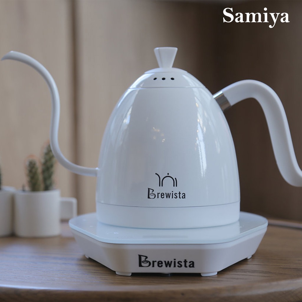 brewista artisan gooseneck kettle electric whole white / teko kopi elektrik pure white color