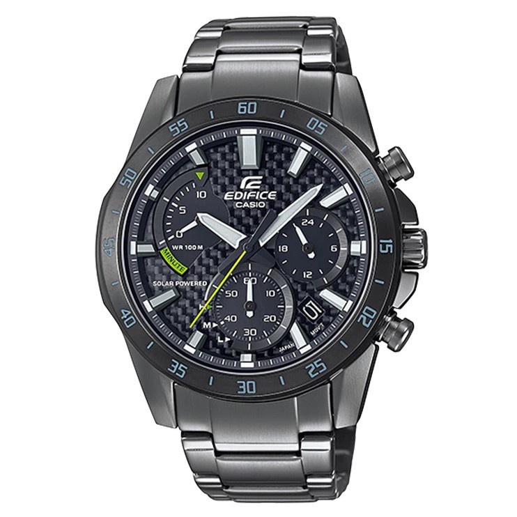 Casio Edifice EQS-930DC-1AVUDF Jam Tangan Pria Chronograph Stainless Steel Grey Ion Plated
