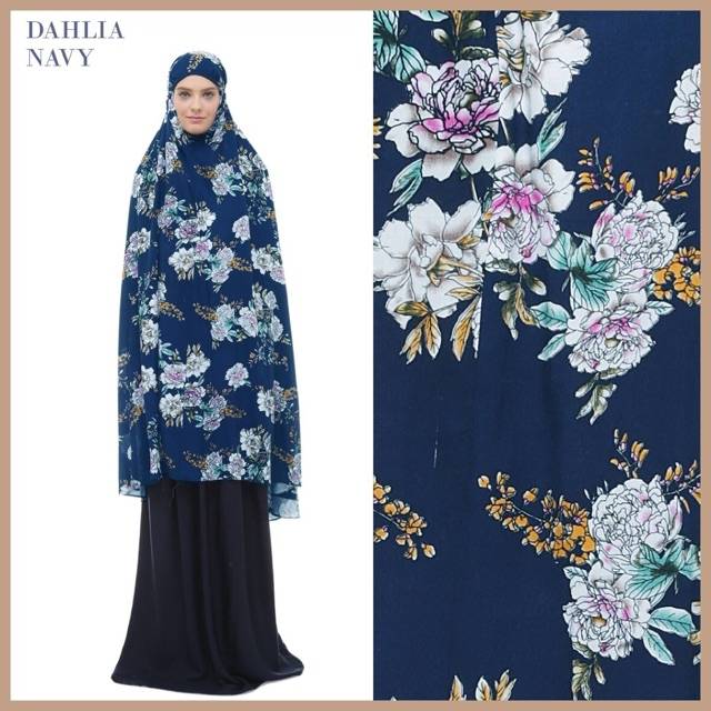 Mukenah dahlia navy by tazkia