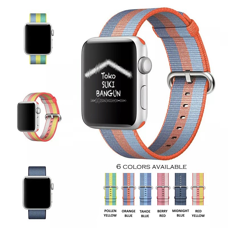 Strap Apple Watch Series 8 7 6 5 4 3 2 1 41mm 40mm 38mm TALI JAM iWatch NEW Model WOVEN Nylon Canvas Strap