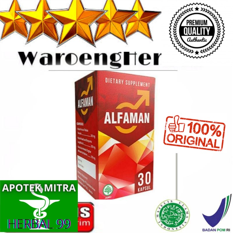 100% ASLI Alfaman Asli Obat Kuat Stamina Pria Original isi 30 caps