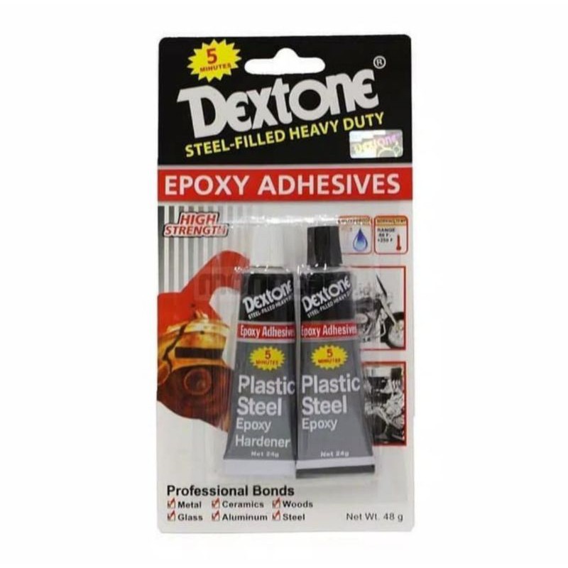 

Lem besi DEXTONE 5 Menit - Lem Epoxy serbaguna DEXTONE 48 Gram