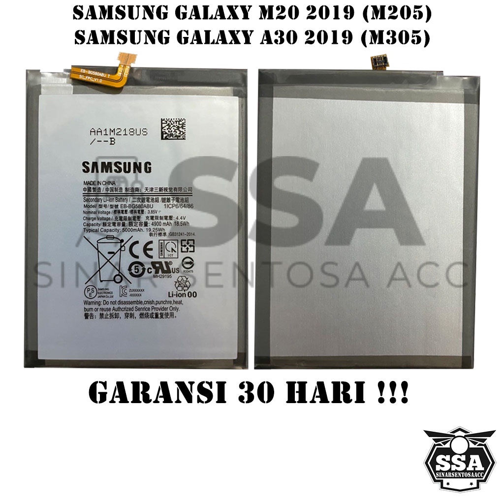 Baterai Original OEM Samsung Galaxy M20 2019 A30 2019 M205 M305 EB-BG580ABU G580A G580ABU HP Ori Battery Batrai Batre Batu Batere GARANSI AWET MURAH