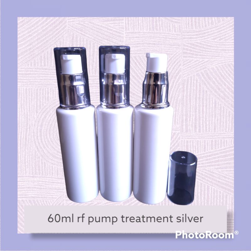 Botol 60ml rf putih pump treatment silver