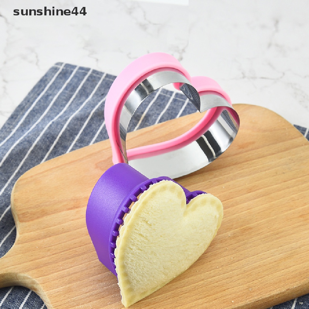 Sunshine 1Pc / 2Pcs Cetakan Pemotong Roti / Sandwich / Kue Kering Bahan Stainless Steel